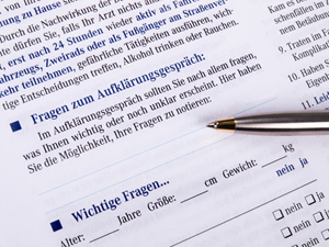 Anamnesebogen für Osteopathiebehandlung